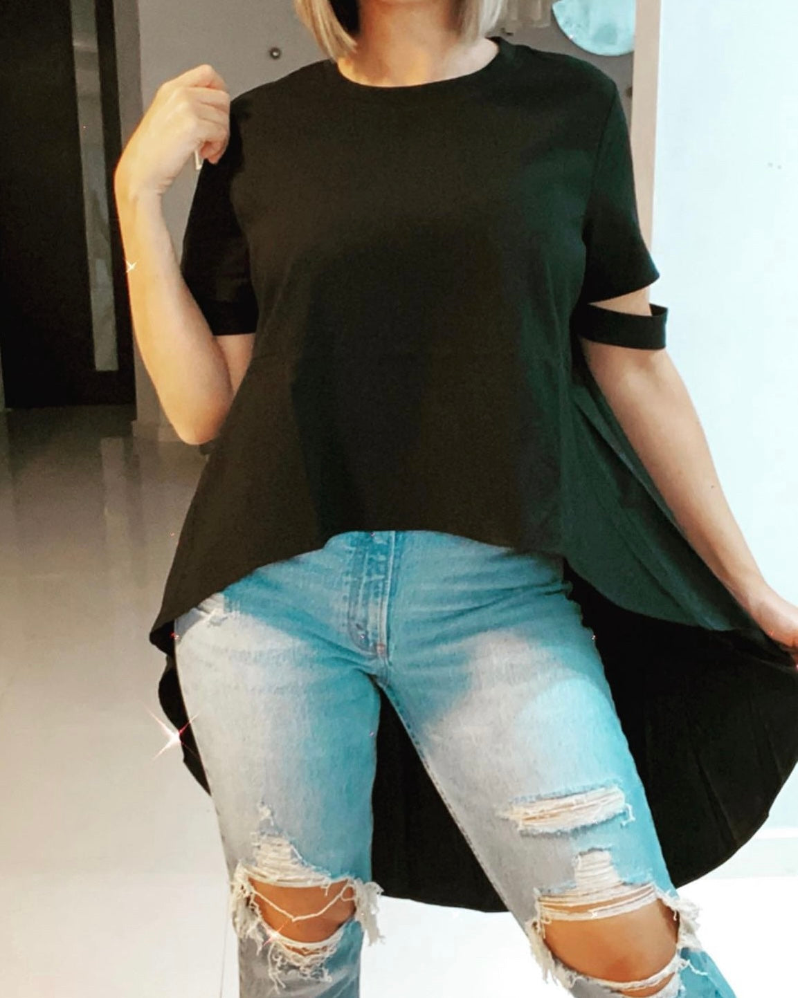 High Low Detail Top