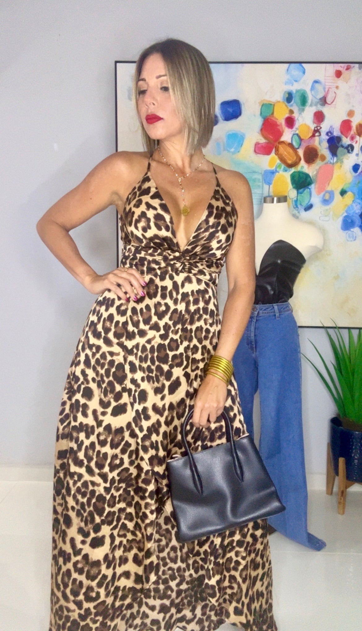 Sasha Leopard Maxi Dress