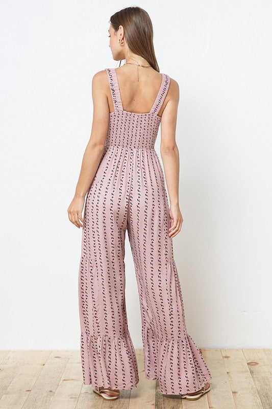 Mauve Ruffle Jumpsuit