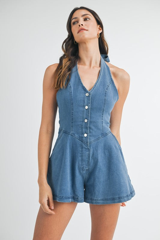 Monica Denim Romper