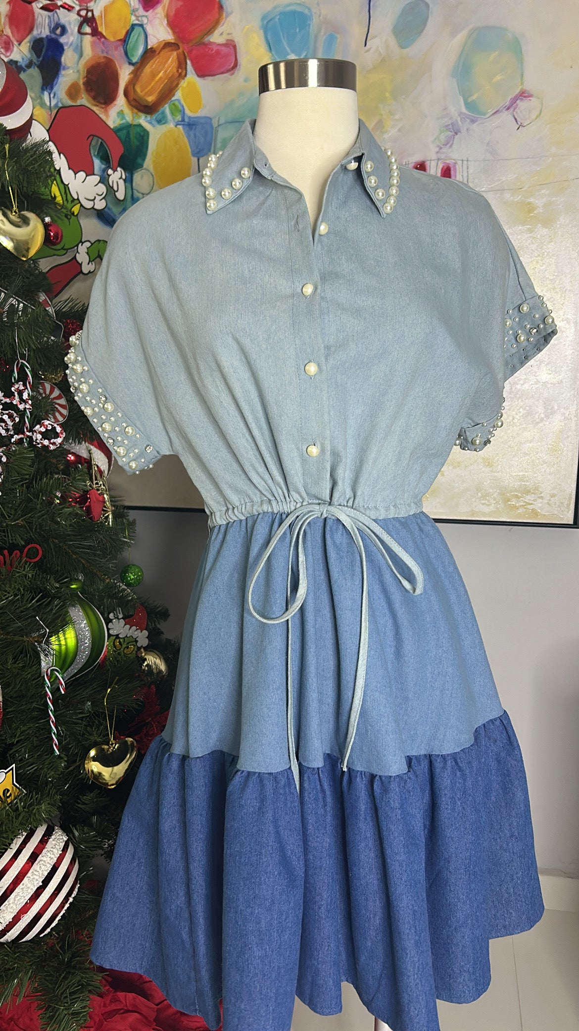 Detail Colorblock Dress