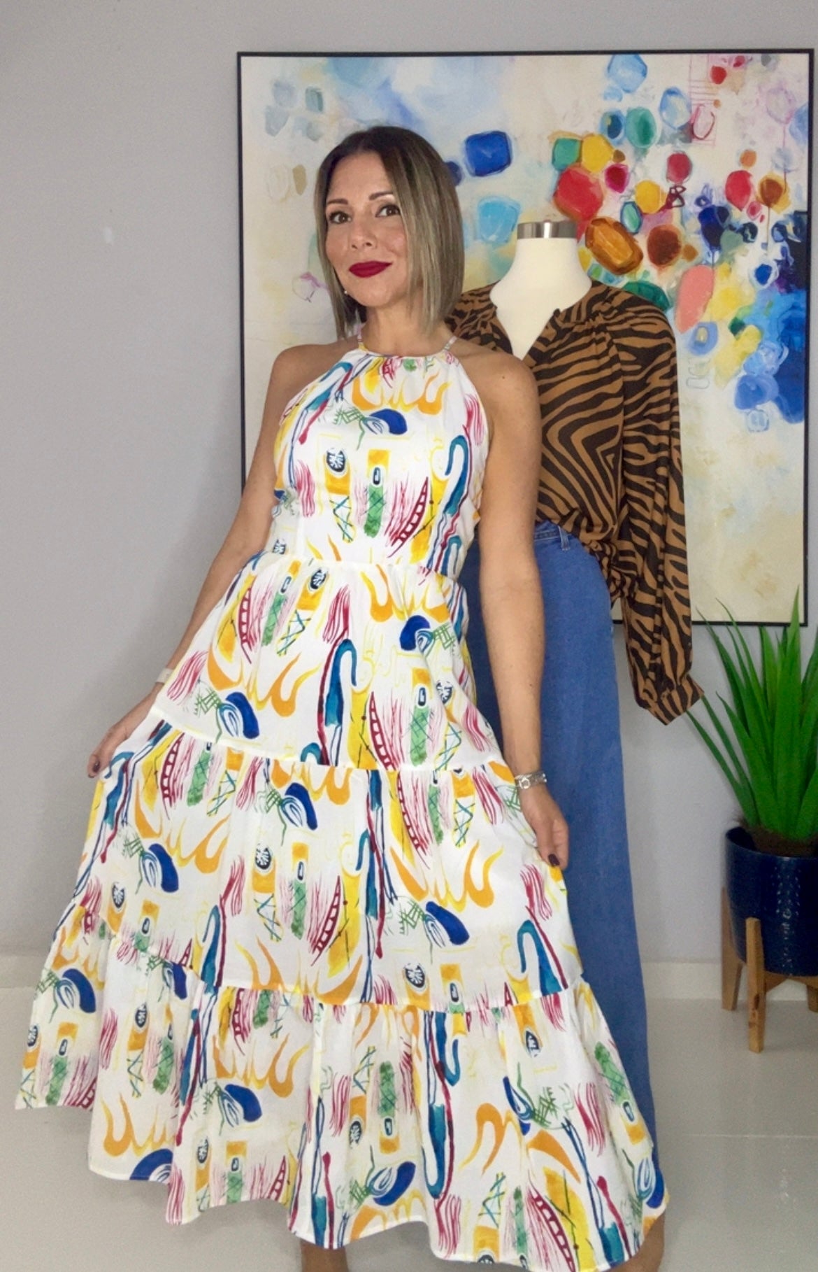 Abstract Maxi Dress