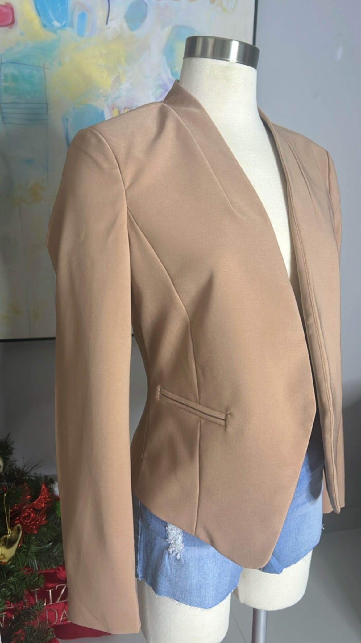 Tan Cut Blazer