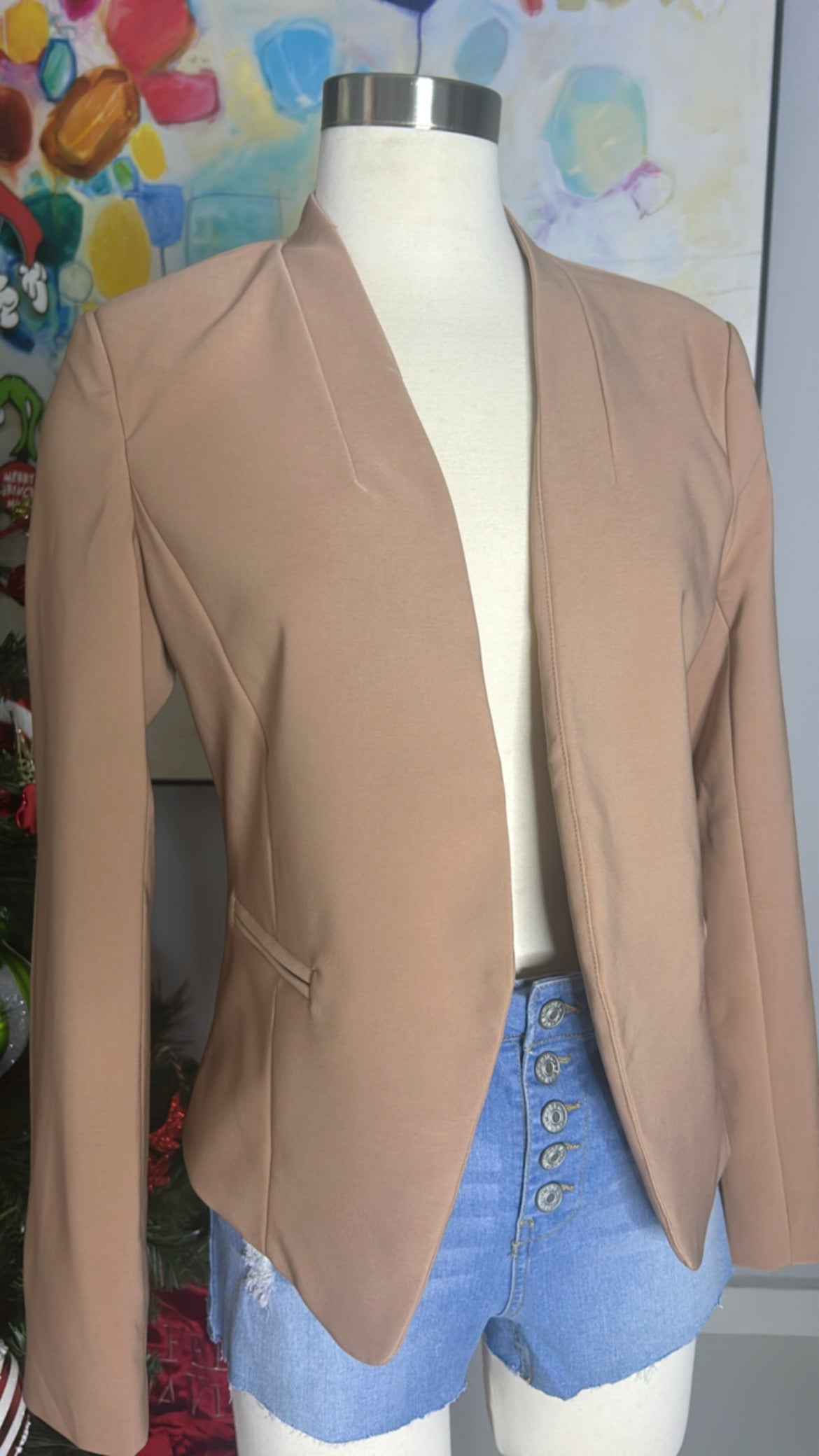 Tan Cut Blazer